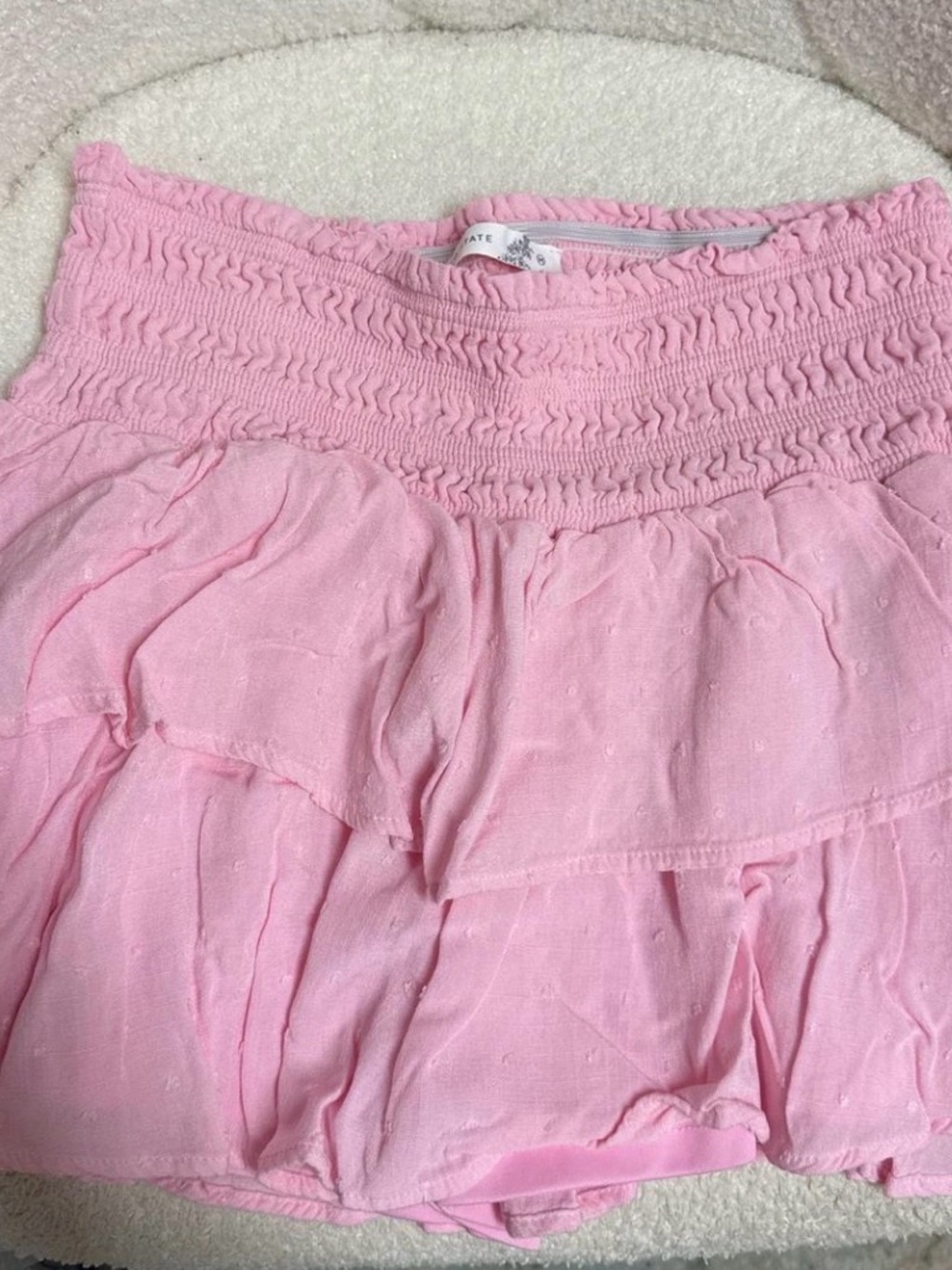 Altar'd State Pink Tiered Mini Skirt
